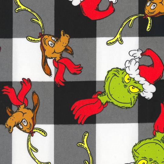 Dr. Seuss&#x2122; Grinch Buffalo Check Cotton Fabric